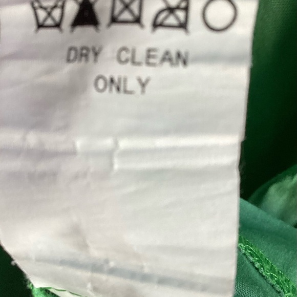 ABS Allen Schwartz Green Sleeveless Cotton Dress With A Ruffled Neckline Size12 - Picture 8 of 10